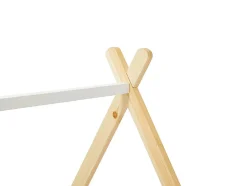 Lit tipi 90 x 190 cm avec tiroirs - Pin et MDF - Coloris : Blanc et naturel - LUANCO