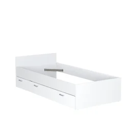 Lit TWIST 90x190 + chevet + tiroir / Blanc