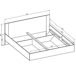 Lit VERTIGO 180x200 cm avec sommier inclus Chene sauvage et beige sable Pied de lit design