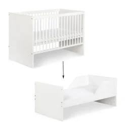 Lit évolutif Bébé Convertible En Lit Enfant Blanc 140x70