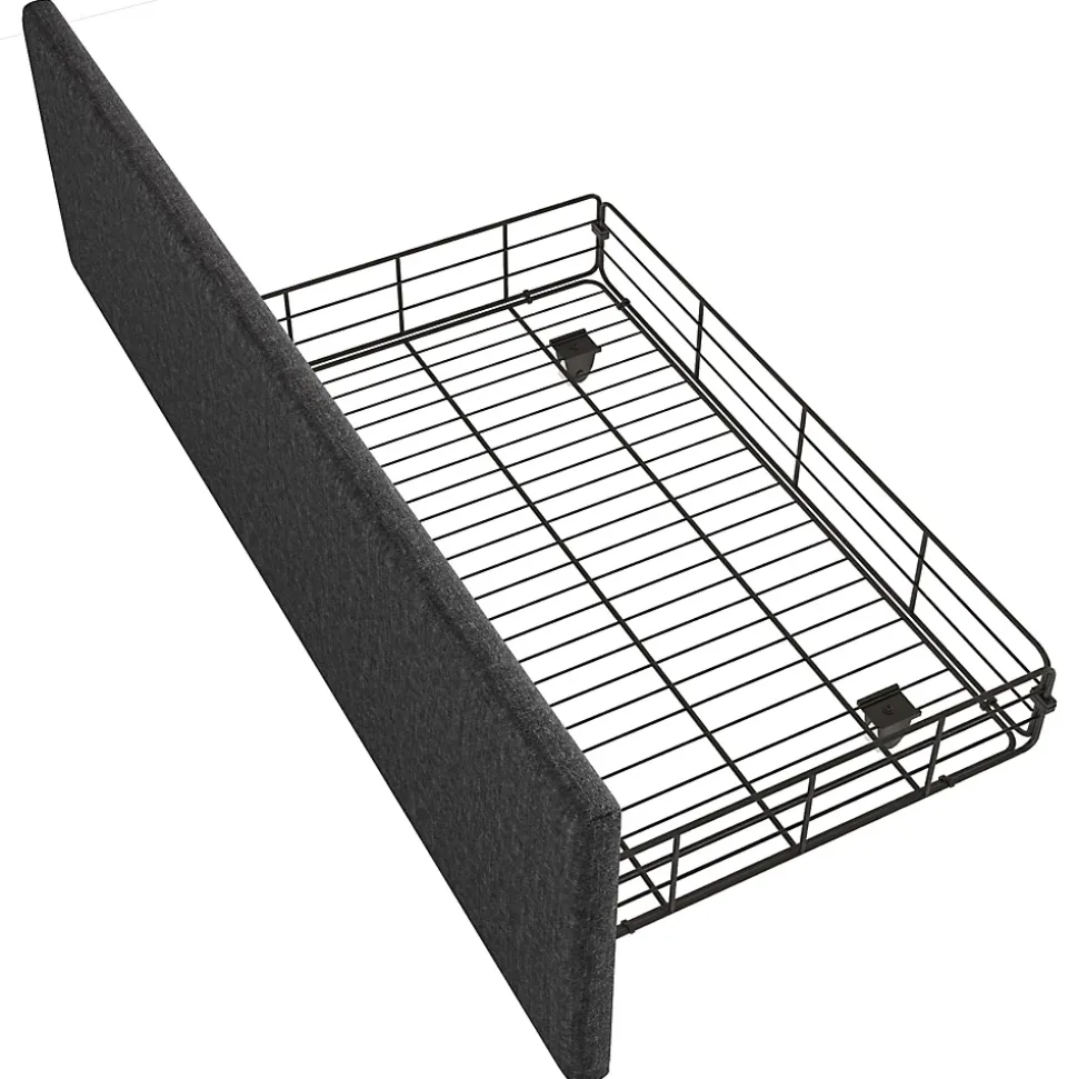 Lit 160x200 avec LED et USB, Lit Double avec à Lattes, Lit capitonné 160x200cm avec 4 tiroirs et Grand Rangement Lit, Gris