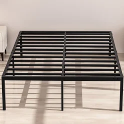 Lit 160x200 avec Sommier, 36 cm Sommier Plateforme Métallique, Cadre de Lit 160 x 200cm pour Rangement sous Le lit