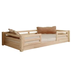 Lit 90x190 barrières et sommier inclus pieds 1 cm Mylena Bois