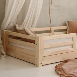 Lit 90x190 barrières et sommier inclus pieds 1 cm Mylena Bois