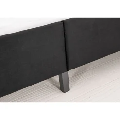 Lit 160x200 cm en velours noir - CAMBRIDGE