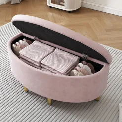 Lit 90x200 cm en velours rose avec tête de lit réglable style coquillage et pieds métal doré, élégant