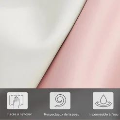 Lit 90x200 cm pour fille avec LED, tête de lit nuage ajustable, sommier à lattes, PU rose