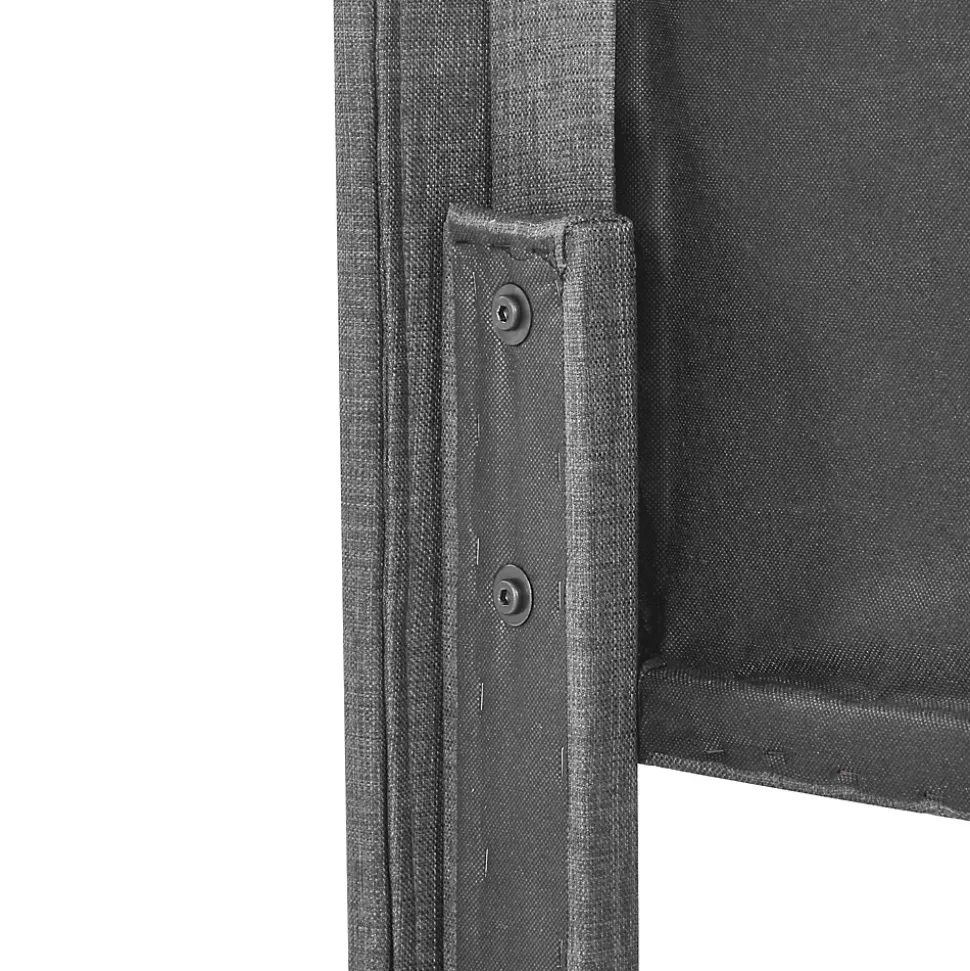 Lit 140x200 cm tapissé lin gris avec tête de lit rembourrée haute et matelas à ressorts 140x200 cm inclus