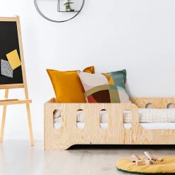 Lit 90x190 entree droite sommier inclus Estelle Bois