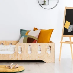 Lit 90x200 entree gauche sommier inclus Estelle Bois