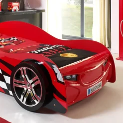 Lit 90x200 Night Speeder Sommier inclus Vipack Car beds - Rouge