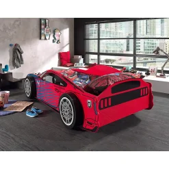 Lit 90x200 Panther Power Sommier inclus Vipack Car beds - Rouge