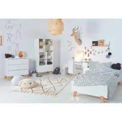 Lit 90x200 sommier et tiroir inclus Novelies Zara Blanc