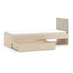 Lit 90x200 sommier et tiroir inclus Alycia Beige