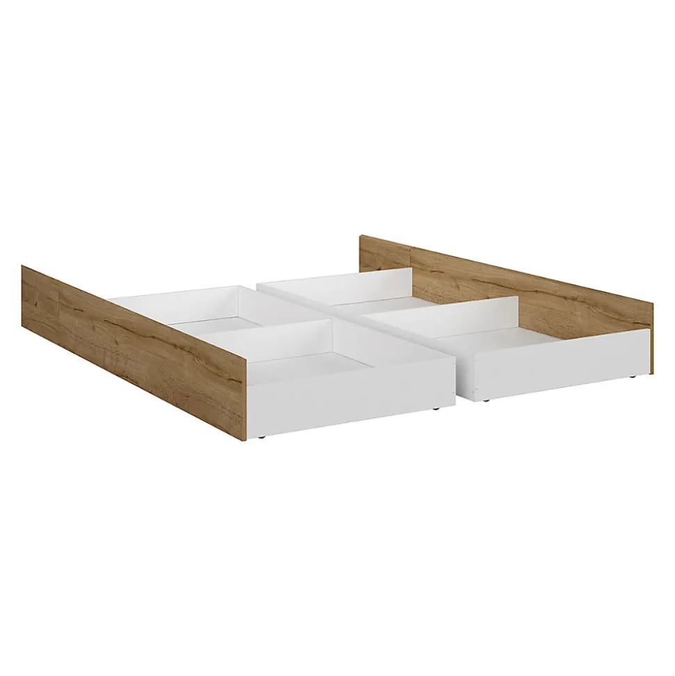 Lit 180x200 sommier et tiroirs inclus Hella Bois