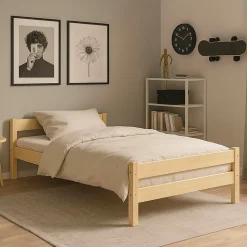 Lit 90x200 sommier inclus Kocot Kids Axel Bois