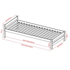 Lit 90x200 sommier inclus Kocot Kids Axel Bois
