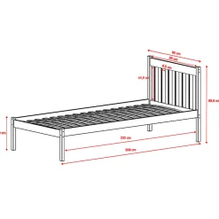 Lit 90x200 sommier inclus Marthe Blanc