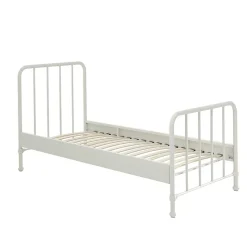 Lit 90x200 sommier inclus Vipack Bronxx Blanc mat