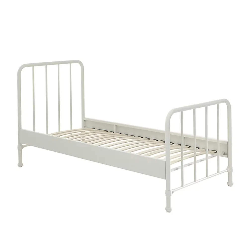 Lit 90x200 sommier inclus Vipack Bronxx Blanc mat