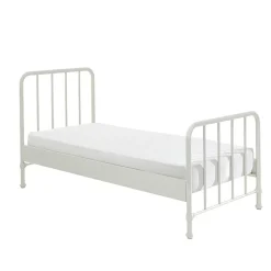 Lit 90x200 sommier inclus Vipack Bronxx Blanc mat