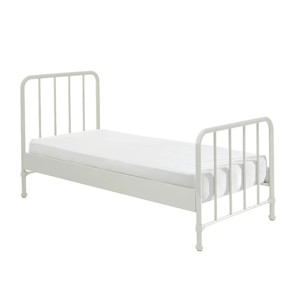 Lit 90x200 sommier inclus Vipack Bronxx Blanc mat