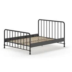 Lit 160x200 sommier inclus Vipack Bronxx Noir mat