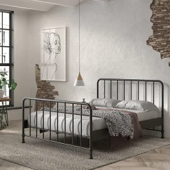 Lit 160x200 sommier inclus Vipack Bronxx Noir mat