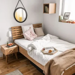 Lit 120x200cm tête ajouree Vox Nature Bois