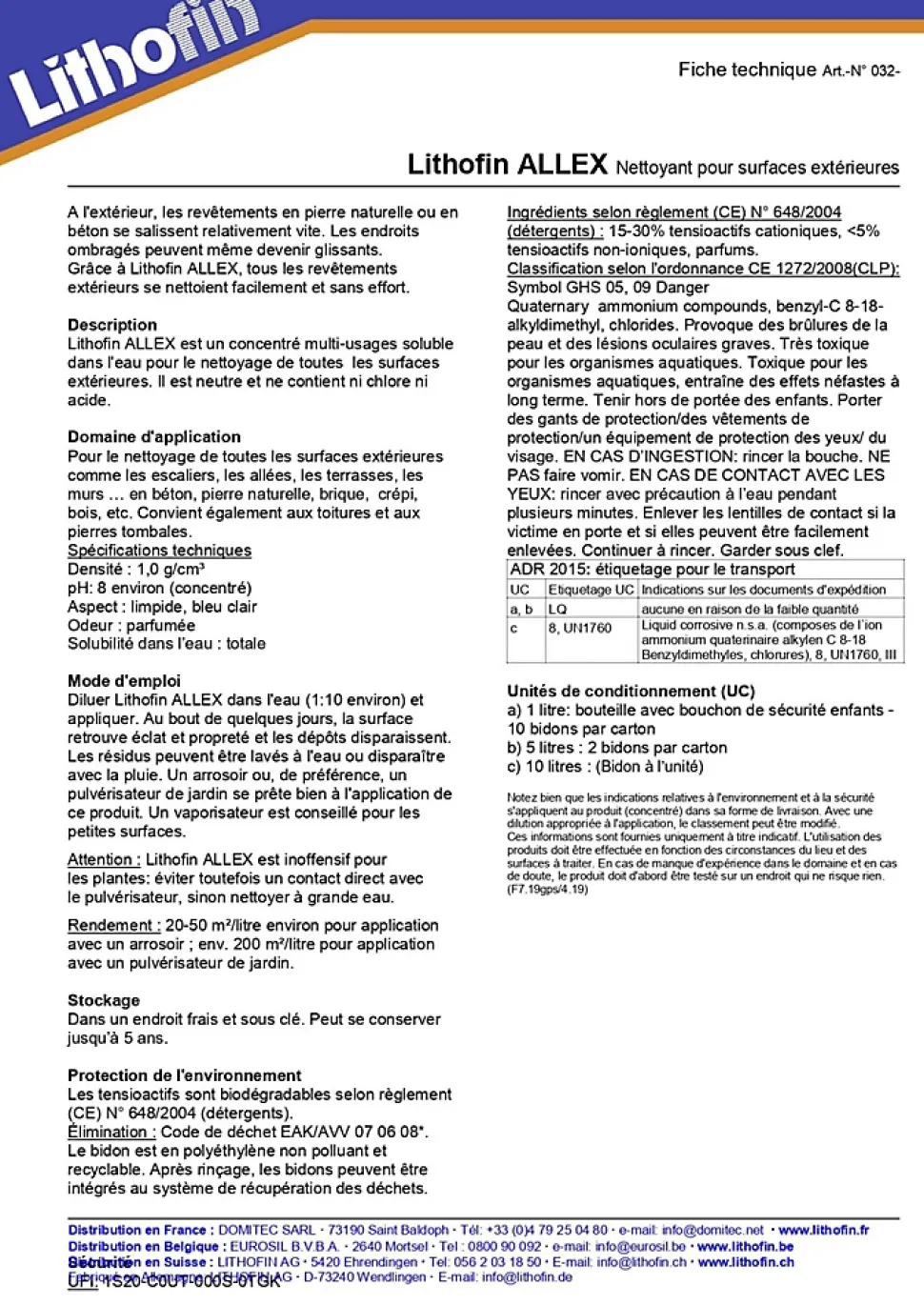 Lithofin allex 1l - Gamme professionnelle