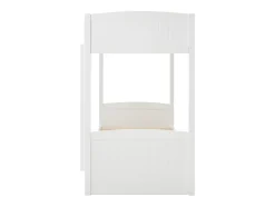 Lits superposés 2 x 90 x 200 cm - 2 tiroirs - Pin et MDF - Blanc + Matelas - LIMODARA