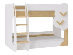 Lits superposés 2 x 90 x 190 cm - Blanc et Naturel - PILATI