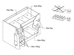 Lits superposés 2 x 90 x 190 cm - Blanc et Naturel - PILATI