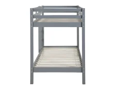 Lits superposés ANICET II - 2 x 90 x 190cm - Pin Massif - Gris + matelas
