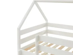 Lits superposés cabane 2 x 90 x 190 cm - 2 tiroirs - Pin - Blanc - CHORI