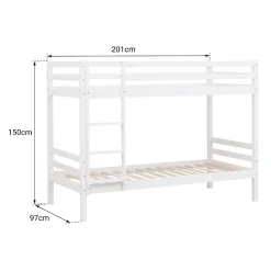 Lits superposés pour enfants 190x90cm blanc avec tiroirs AMBRE - HAPPY GARDEN