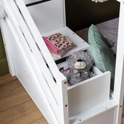 Lits superposés pour enfants 190x90cm blanc CELESTINE - HAPPY GARDEN