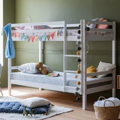 Lits superposés pour enfants 190x90cm blanc AMBRE - HAPPY GARDEN