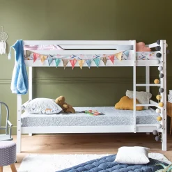 Lits superposés pour enfants 190x90cm blanc AMBRE - HAPPY GARDEN