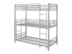 Lits superposés triple 3 x 90 x 190 cm - Métal - Argent - ELOUAN III