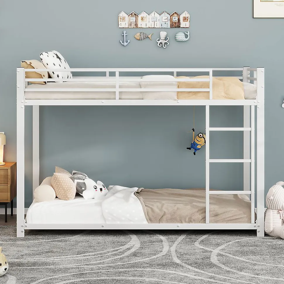 Lits Superposés 90x200cm Fer Blanc Blackcolors