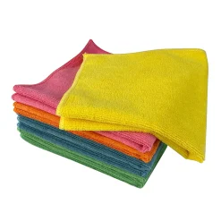 Lot 5 chiffons de nettoyage microfibre GoodHome multicouleur L.40 x l.38cm