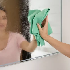 Lot 2 chiffons de nettoyage pour vitres microfibre GoodHome blanc L.32 x l.32cm