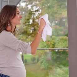 Lot 2 chiffons de nettoyage pour vitres microfibre GoodHome blanc L.32 x l.32cm