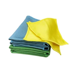 Lot 5 chiffons de nettoyage écaille de poisson GoodHome jaune, vert et bleu L.16 x l.16cm