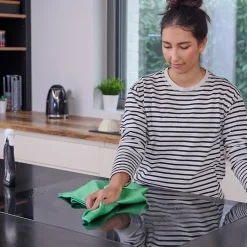 Lot 5 chiffons de nettoyage écaille de poisson GoodHome jaune, vert et bleu L.16 x l.16cm