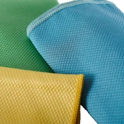 Lot 5 chiffons de nettoyage écaille de poisson GoodHome jaune, vert et bleu L.16 x l.16cm