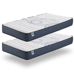 Lot 2 Matelas 70x190 à mémoire de forme - Épaisseur 15 cm - Blue Latex - 7 zones de confort - Hypoallergénique - Perfect Dream