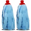 Lot 2 mop, serpillère à frange pour balai, recharge vadrouille, tête de rechange, de balai en microfibre super absorbante- H 30 cm