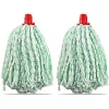 Lot 2 mop, serpillère à franges pour balai, recharge vadrouille, tête de rechange de balai en microfibre super absorbante- H 30 cm